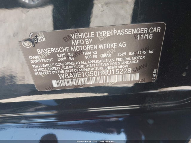 WBA8E1G50HNU15228 BMW 320i