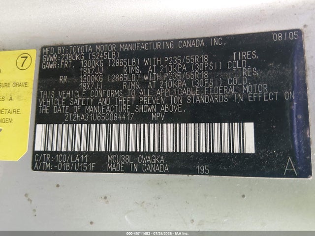 Продаж на аукціоні авто 2005 Lexus Rx 330, vin: 2T2HA31U65C084417, номер лоту: 45711483