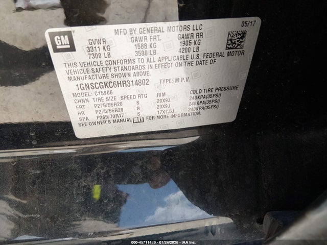1GNSCGKC6HR314802 Chevrolet Suburban Ls
