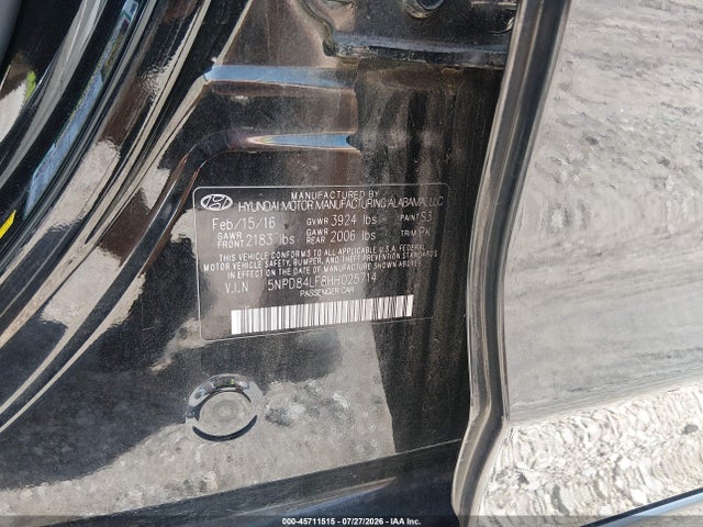 5NPD84LF8HH025714 Hyundai ELANTRA SE