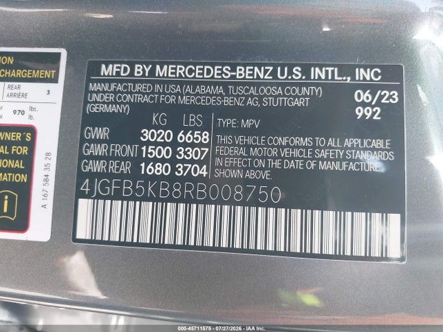 4JGFB5KB8RB008750 Mercedes-Benz Gle 450 4matic