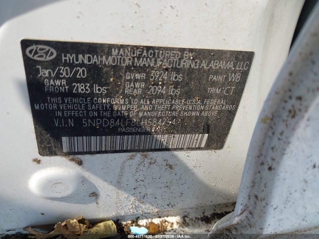 Aukcja sprzedaży 2020 Hyundai Elantra Sel, vin: 5NPD84LF8LH584754, numer aukcji: 45711630