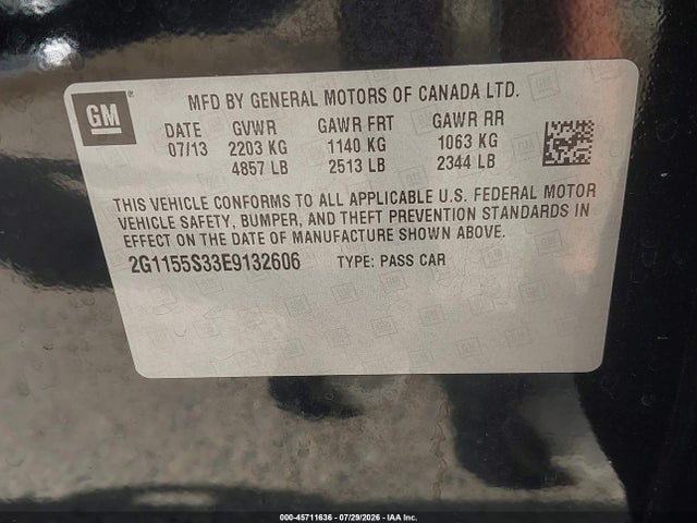 Chevrolet IMPALA 2LZ 2014 2G1155S33E9132606 Image 9