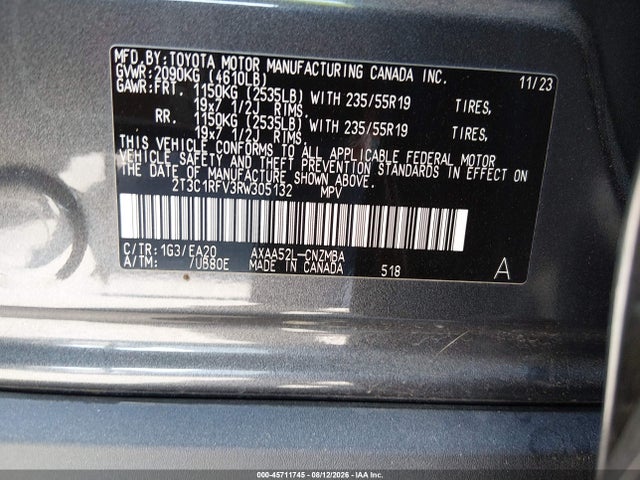 2T3C1RFV3RW305132 Toyota Rav4 Xle Premium
