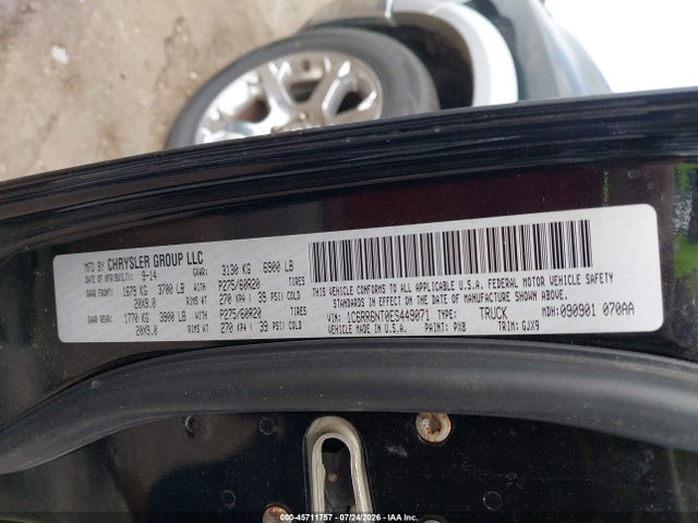 Продаж на аукціоні авто 2014 Ram 1500 Laramie, vin: 1C6RR6NT0ES449071, номер лоту: 45711757
