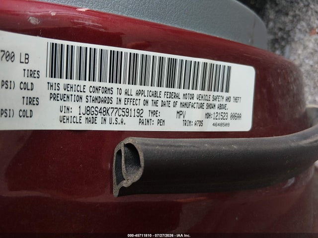 Продажа на аукционе авто 2007 Jeep Grand Cherokee Laredo, vin: 1J8GS48K77C591192, номер лота: 45711810