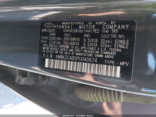 Hyundai Kona Se 2023 KM8K2CAB5PU040674 Image 9