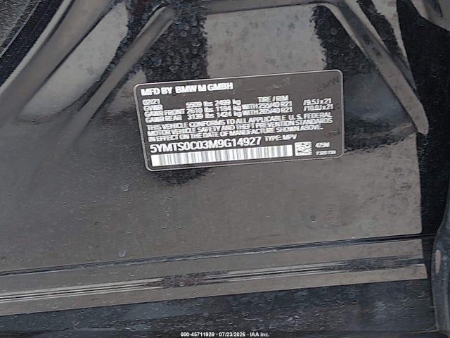 Aukcja sprzedaży 2021 Bmw X3 M, vin: 5YMTS0C03M9G14927, numer aukcji: 45711928