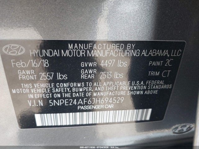 Hyundai SONATA SE 2018 5NPE24AF6JH694529 Image 9