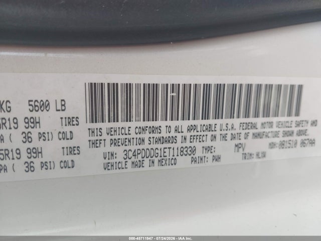 Aukcja sprzedaży 2014 Dodge Journey Limited, vin: 3C4PDDDG1ET118330, numer aukcji: 45711947