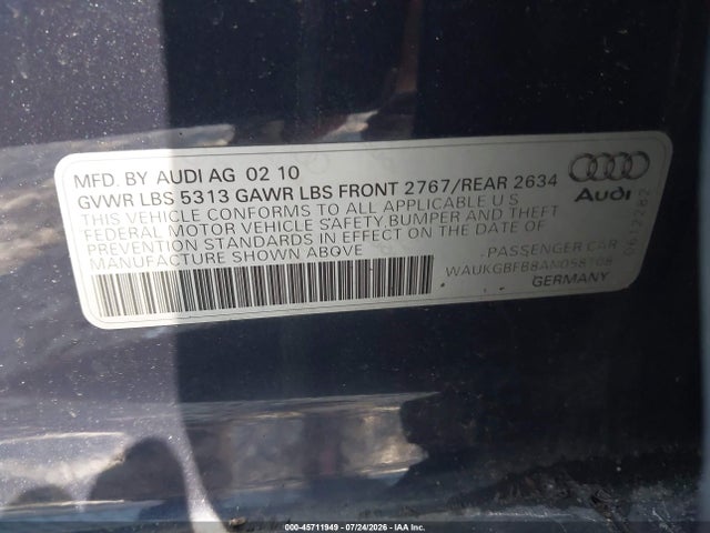 Продаж на аукціоні авто 2010 Audi A6 3.0 Premium, vin: WAUKGBFB8AN058108, номер лоту: 45711949