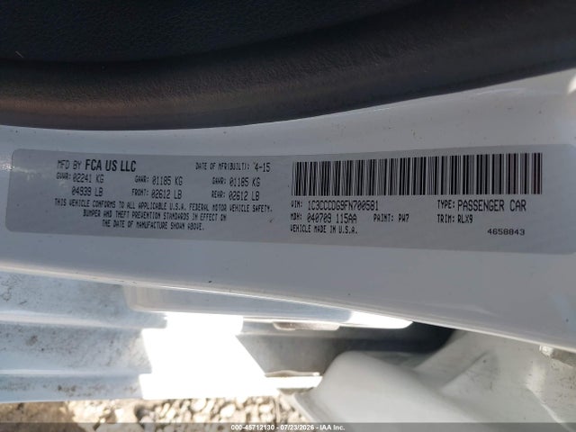 Продаж на аукціоні авто 2015 Chrysler 200 S, vin: 1C3CCCDG9FN700581, номер лоту: 45712130