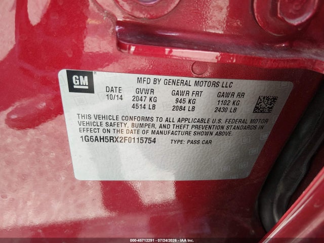 Cadillac ATS LUXURY 2015 1G6AH5RX2F0115754 Image 9