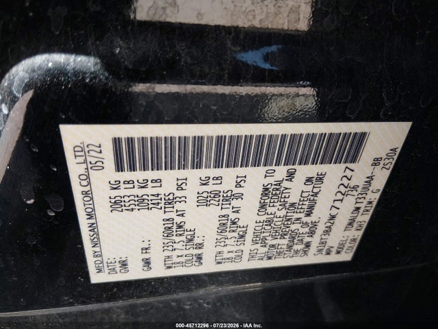 Продаж на аукціоні авто 2022 Nissan Rogue Sv Fwd, vin: 5N1BT3BA2NC712227, номер лоту: 45712296