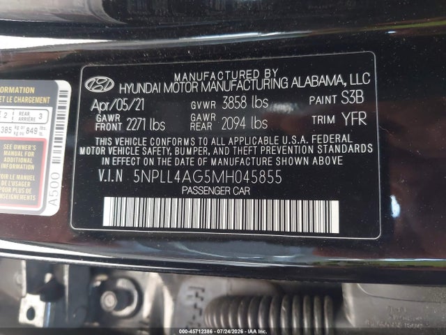 Hyundai ELANTRA SE 2021 5NPLL4AG5MH045855 Image 9