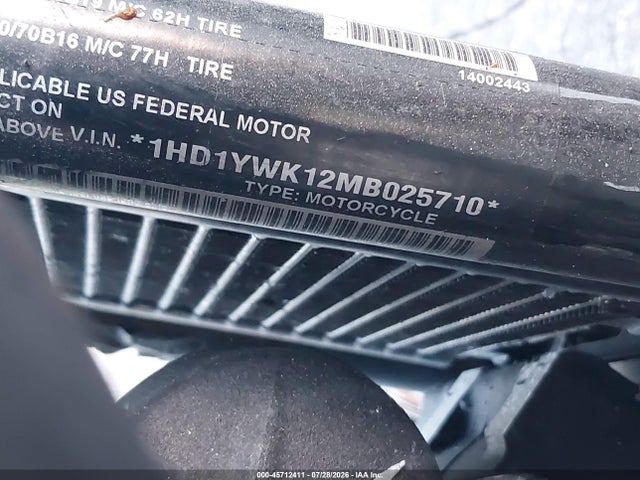 Aukcja sprzedaży 2021 Harley-davidson Fxlrs, vin: 1HD1YWK12MB025710, numer aukcji: 45712411