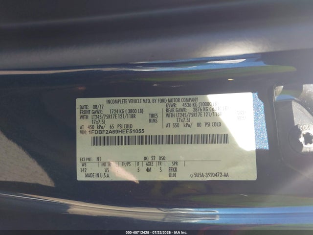 Ford F-250 Xl 2017 1FDBF2A69HEE51055 Image 9