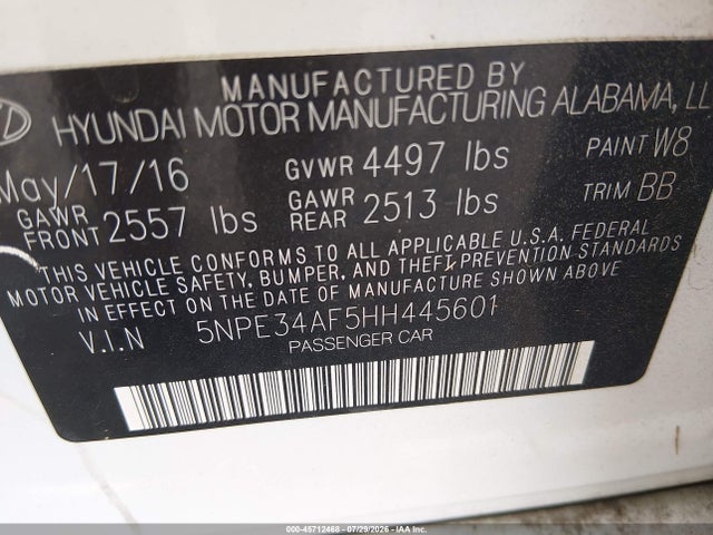 5NPE34AF5HH445601 Hyundai Sonata Sport