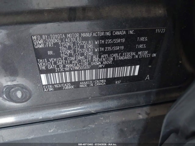 Toyota Rav4 Xle Premium 2024 2T3C1RFV7RW305697 Image 9