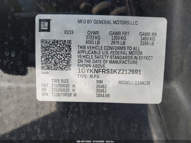 Aukcja sprzedaży 2019 Cadillac Xt5 Premium Luxury, vin: 1GYKNFRS1KZ212691, numer aukcji: 45712563