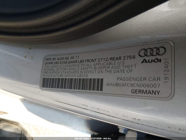 Aukcja sprzedaży 2012 Audi A6 3.0t Premium Plus, vin: WAUBGAFC9CN006007, numer aukcji: 45712584