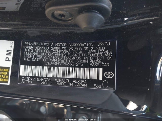 Toyota COROLLA SE 2024 JTDP4MCE7R3521245 Image 9