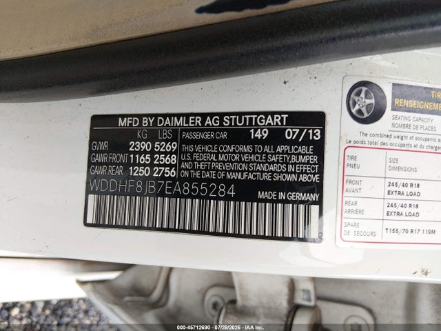 Aukcja sprzedaży 2014 Mercedes-benz E 350 4matic, vin: WDDHF8JB7EA855284, numer aukcji: 45712690