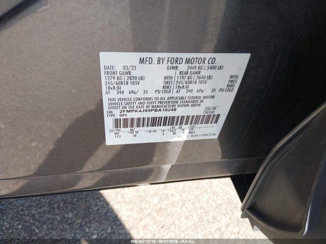 2FMPK4J95PBA10248 Ford EDGE SEL
