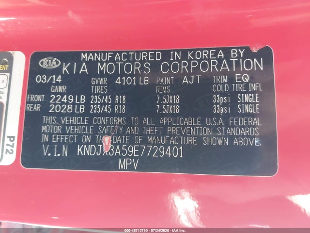 KIA Soul ! 2014 KNDJX3A59E7729401 Image 9