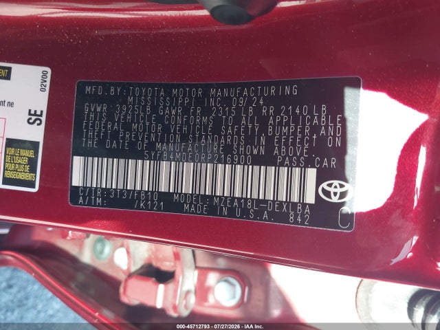 Toyota COROLLA LE 2024 5YFB4MDE0RP216900 Image 9