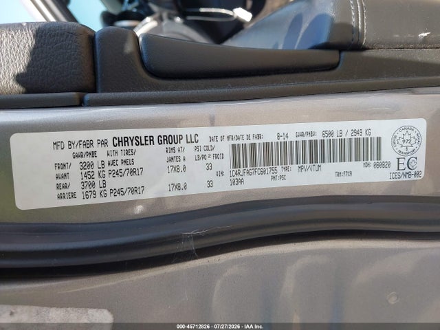 1C4RJFAG7FC601755 Jeep Grand Cherokee Laredo