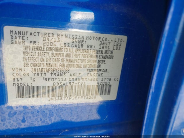 Nissan SENTRA SR 2015 3N1AB7AP3FY275088 Image 9