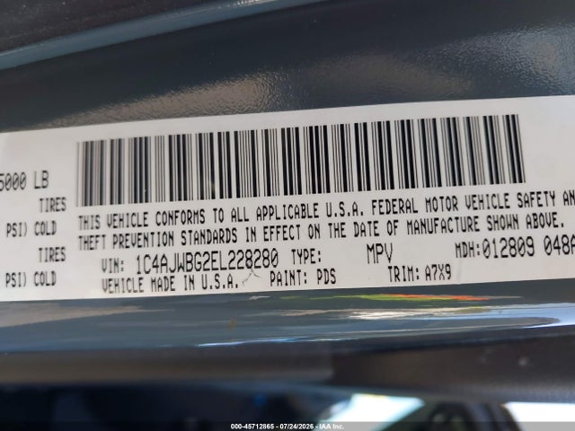 1C4AJWBG2EL228280 Jeep Wrangler Sahara