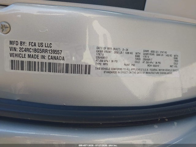 Chrysler Pacifica Touring L 2024 2C4RC1BG5RR139557 Image 9