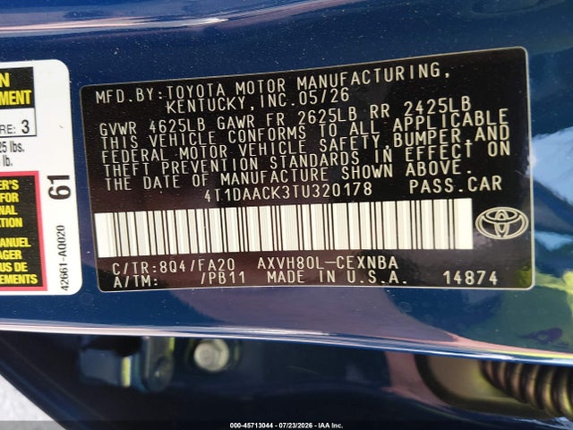 Toyota CAMRY LE 2026 4T1DAACK3TU320178 Image 9