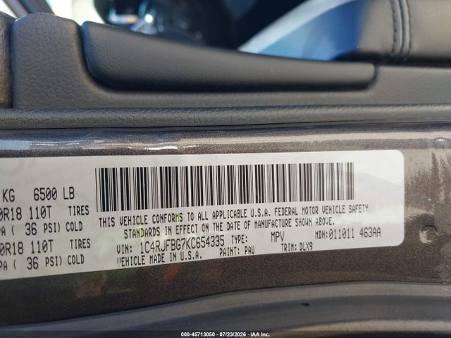 1C4RJFBG7KC654335 Jeep Grand Cherokee Limited 4x4