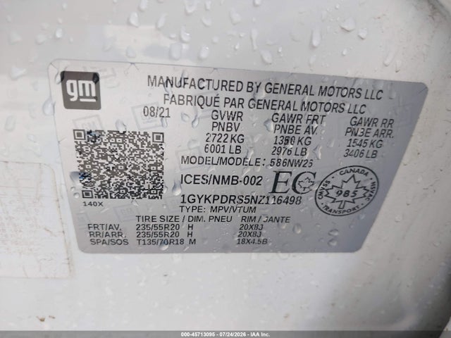 Продажа на аукционе авто 2022 Cadillac Xt6 Premium Luxury, vin: 1GYKPDRS5NZ116498, номер лота: 45713095