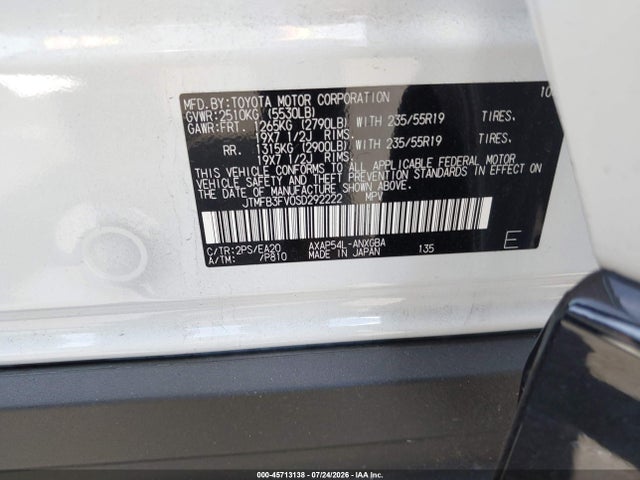 JTMFB3FV0SD292222 Toyota Rav4 Plug-in Hybrid Xse