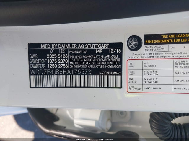 Mercedes-Benz E 300 2017 WDDZF4JB8HA175573 Image 9