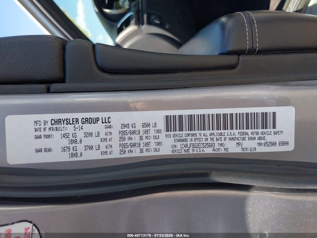 Jeep Grand Cherokee Limited 2014 1C4RJFBG2EC525603 Image 9