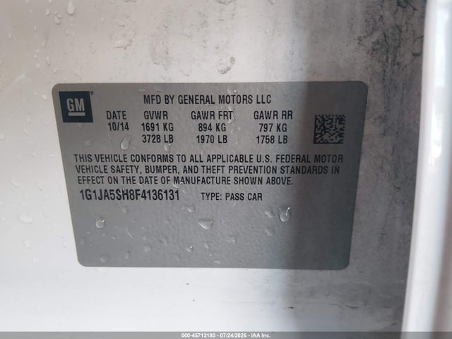 Chevrolet Sonic Ls Auto 2015 1G1JA5SH8F4136131 Image 9