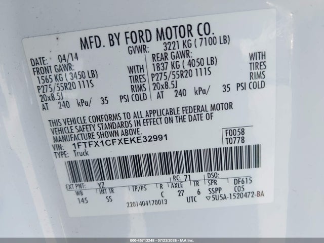 Ford F-150 Stx 2014 1FTFX1CFXEKE32991 Image 9