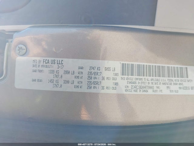 Chrysler Pacifica Touring-l 2017 2C4RC1BGXHR720003 Image 9