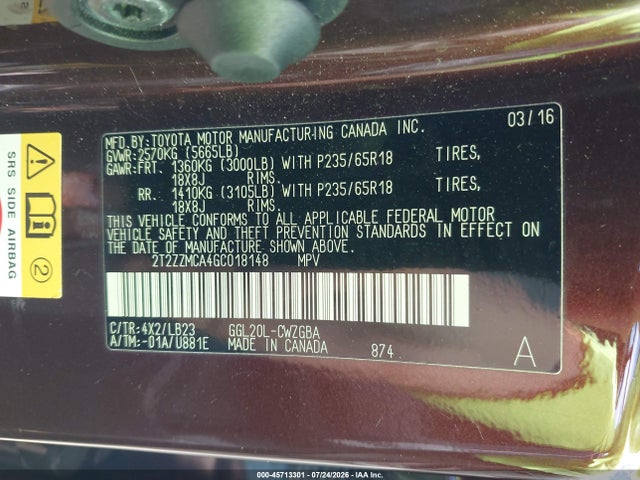 Lexus RX 350 2016 2T2ZZMCA4GC018148 Image 9