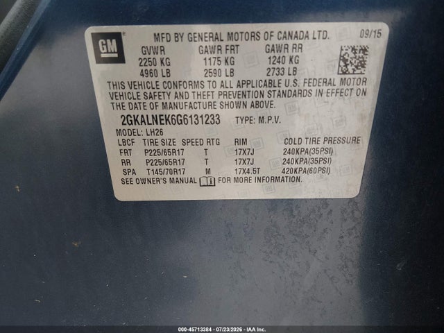2GKALNEK6G6131233 GMC Terrain Sle-2