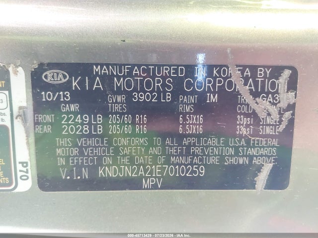KNDJN2A21E7010259 KIA Soul