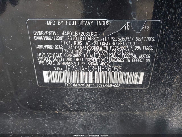 JF2SJAHC3EH536056 Subaru Forester 2.5i Limited