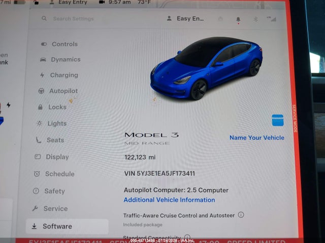 45713498 :رقم المزاد ، 5YJ3E1EA5JF173411 vin ، 2018 Tesla Model 3 Long Range/mid Range مزاد بيع