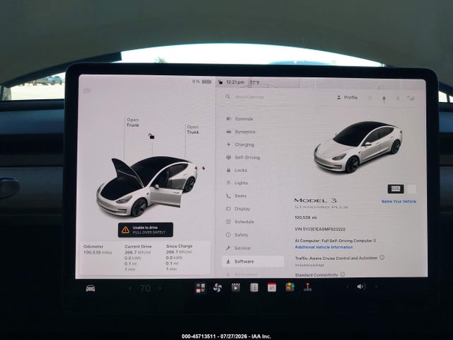 Продажа на аукционе авто 2021 Tesla Model 3 Standard Range Plus Rear-wheel Drive, vin: 5YJ3E1EA0MF923222, номер лота: 45713511