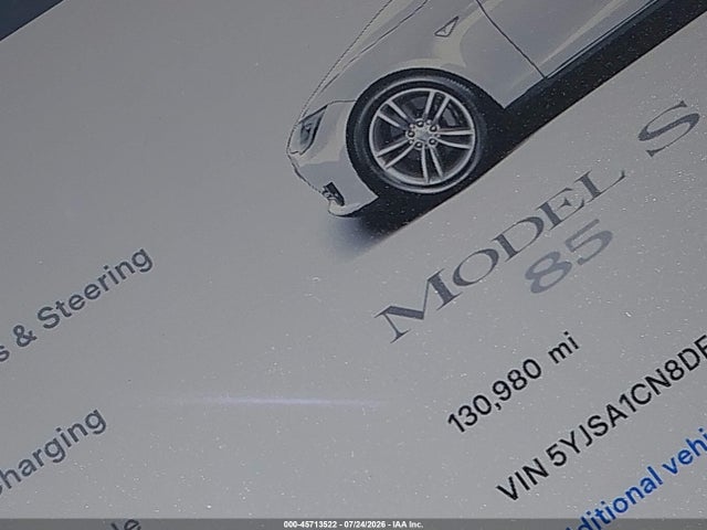Продаж на аукціоні авто 2013 Tesla Model S, vin: 5YJSA1CN8DFP26392, номер лоту: 45713522
